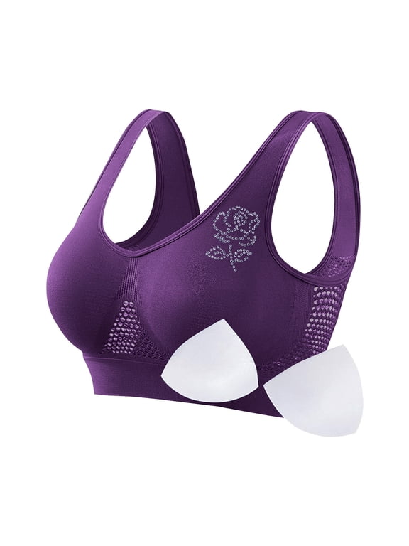 Bras for Women Non Wired Seamless Wireless Push Up Bra Comfort Support Sleep Bralettes for Womens Ladies Soft Tshirt Padded Bra Regular and Plus Size Multicolor L