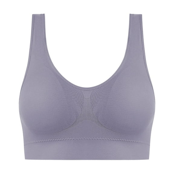 Bras for Women Plus Size New Ladies Seamless Comfortable One-Piece No Underwire Vests Breathable Gathering Bra Woman Underwear New Stretch Bras for Women Style B-53 Gray