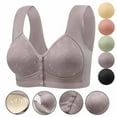 thumbnail image 1 of Bras for Women Plus Size Front Closure Full Coverage No Underwire Bras for Seniors Comfort Wireless Front Close Push up Bras with Back Support Lace Sleeping Everyday Bras, 1 of 3