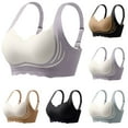 thumbnail image 1 of Bras for Women Plus Size Front Closure Full Coverage No Underwire Bras for Seniors Comfort Wireless Front Close Push up Bras with Back Support Lace Sleeping Everyday Bras, 1 of 3