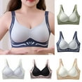thumbnail image 1 of Bras for Women Plus Size Front Closure Full Coverage No Underwire Bras for Seniors Comfort Wireless Front Close Push up Bras with Back Support Lace Sleeping Everyday Bras, 1 of 3