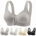 thumbnail image 1 of Bras for Women Plus Size Front Closure Full Coverage No Underwire Bras for Seniors Comfort Wireless Front Close Push up Bras with Back Support Lace Sleeping Everyday Bras, 1 of 3