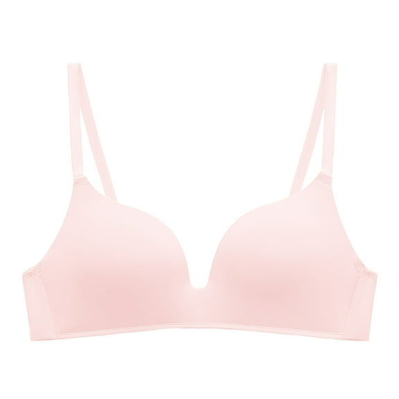 Bras for Women Plus Size New Women's Bra Without Underwire Comfort Soft Bras Push up Seamless Bralettes Comfortable Wireless Underwear Style B-5 Pinky