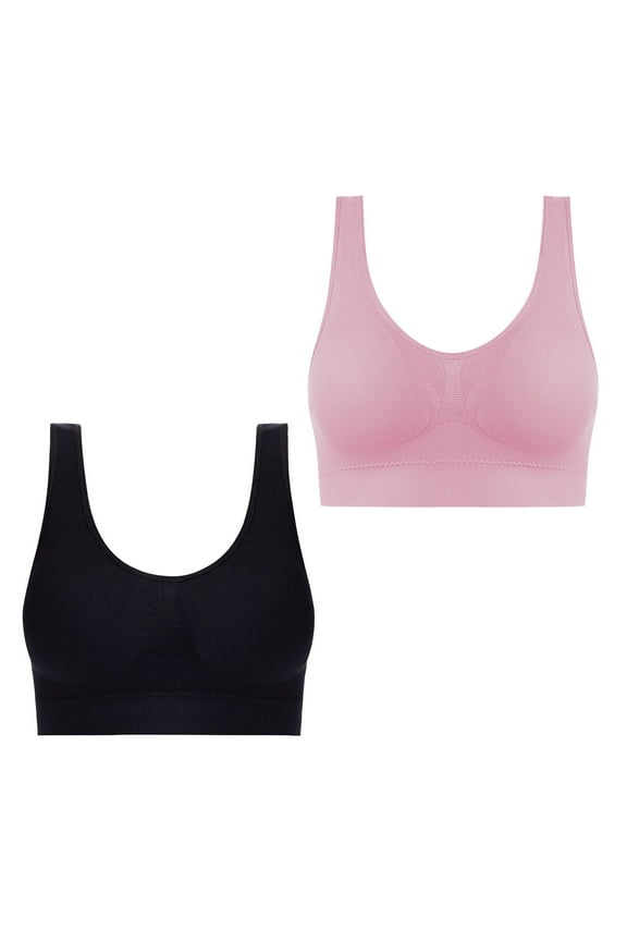 Bras for Women Plus Size,Wirefree Padded Bra Push Up,2PC Ladies Traceless Comfortable No Steel Ring Breathable Gathering Bra Underwear,Women's T-Shirt Bras