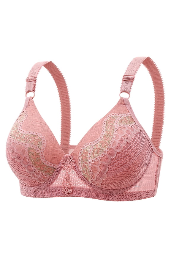 Bras for Women Plus Size,Wirefree Padded Bra Push Up,Embroidered Glossy Comfortable Breathable Bra Underwear No Rims,Women's T-Shirt Bras