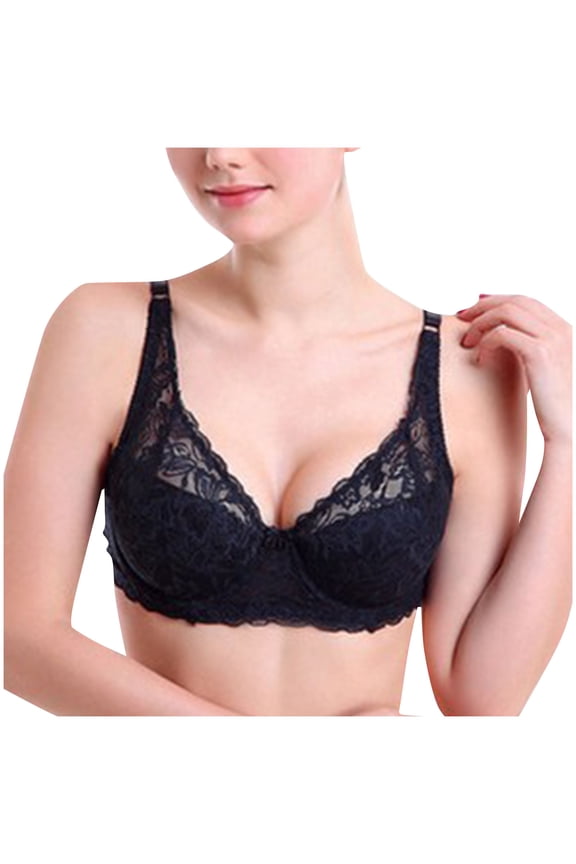Bras for Women Plus Size,Wirefree Padded Bra Push Up,Fashion Comfortable Woman's Lace Beauty Back Strap Wrap Plus Size Bra,Women's T-Shirt Bras