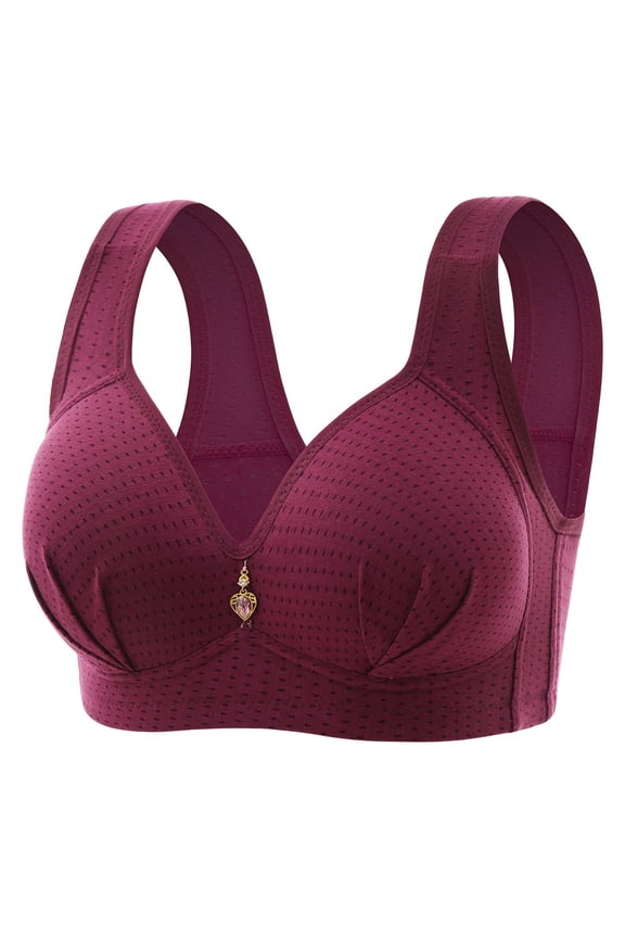 Bras for Women Plus Size,Wirefree Padded Bra Push Up,Woman's Embroidered Glossy Comfortable Breathable Bra Underwear No Rims,Women's T-Shirt Bras
