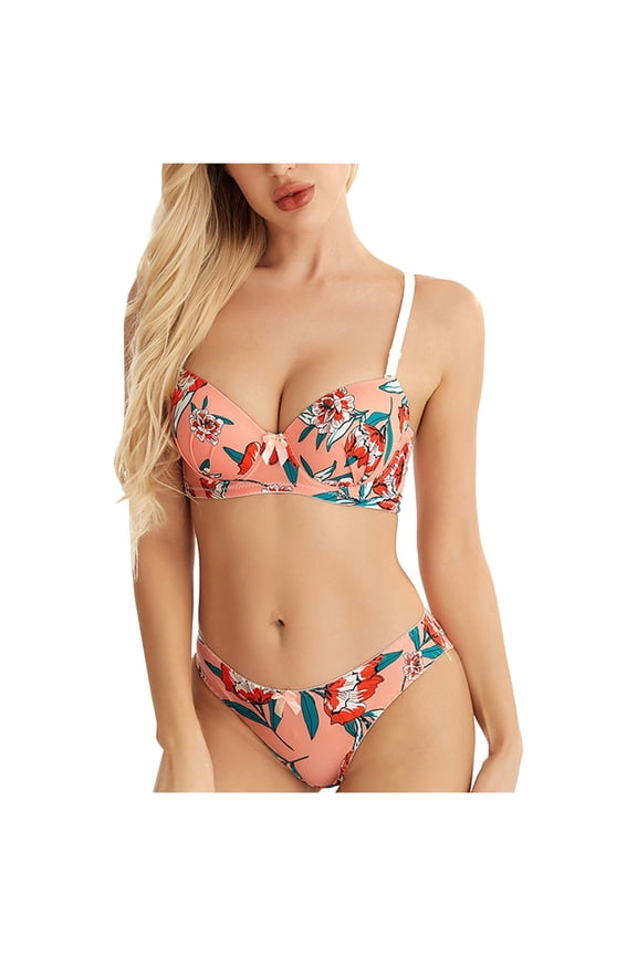 Bras for Women Push Up Strapless Bras for Women Women Print Bra With Steel Ring Sexy Suit And Comfortable Girl Underwear Sexy lingerie Sexy Bra Wireless Bra Plus Size Sports Bras for Women