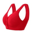 thumbnail image 1 of Bras, Women'S Front Closure Wireless Plus Size Push Up Bra With Wide Straps, Soft Cup Thin Comfort Bralette Everyday Casual Wear Bras Nursing No Underwire Back Bras Bralettes (40, Red) ZMTing, 1 of 4
