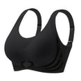 thumbnail image 1 of Bras, Women'S Plus Size Wirefree Full Coverage Seamless Bra With Supportive Straps, Comfort Everyday Bra Complementary Breasts Support, Thin Soft Cup Design Sports Bras Padded (38, Black) ZMTing, 1 of 4