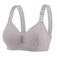 thumbnail image 1 of Bras, Women'S Plus Size Wirefree Push Up Comfort Everyday Lace Overlay Bra With Ruched Front Detail & Adjustable Straps, Soft Cup Full Coverage Bralette For Casual Shirt (44, Light Gray) ZMTing, 1 of 2