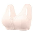 thumbnail image 1 of Bras, Women'S Plus Size Wireless Front Buckle Closure Ribbed Comfort Bra, Full Coverage Everyday Support With Wide Adjustable Shoulder Straps Bra/For Women Bras Sweat Sports (38, Complexion) ZMTing, 1 of 2