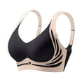 thumbnail image 1 of Bras, Women'S Seamless Push Up Soft Everyday Bra With Color Block Design, Wide Straps & Gathered For Small Chest, Comfy Wirefree Bralette/Bras Women 34 Dd Underwear Bras (40, Black) ZMTing, 1 of 4