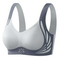 thumbnail image 1 of Bras, Women'S Seamless Wirefree Vest Style Full Coverage Comfort Support Bra, Soft Cup Everyday Wear With Wide Straps & Side Panel Design Bras Back For Women Tops Bra Workout (38, Sky Blue) ZMTing, 1 of 4