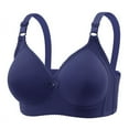 thumbnail image 1 of Bras, Women'S Wirefree Adjustable Support Thin Cotton Cup Bra With Side Shaping & Smooth Front Accent, Everyday Comfort Bra Large Size Convertible Bras For Bras Shirt Sports (46, Royal Blue) ZMTing, 1 of 4