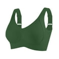 thumbnail image 1 of Bras, Women'S Wireless Minimizer Full Coverage Comfort Seamless Bra, Side Support & Wide Straps For Everyday Wear, Plus Size Sports Bras Running Women Racerback Bras Workout (40, Dark Green) ZMTing, 1 of 4