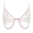 thumbnail image 1 of Bras for Women Seamless Comfortable Mesh Underwire Sheer Mesh Underwire Plus Size Vest Crop Wire V Neck Underwear Without Chest Pad S2XL, 1 of 5