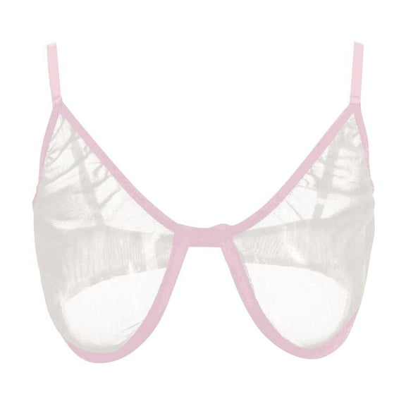 Bras for Women Seamless Comfortable Mesh Underwire Sheer Mesh Underwire Plus Size Vest Crop Wire V Neck Underwear Without Chest Pad S2XL
