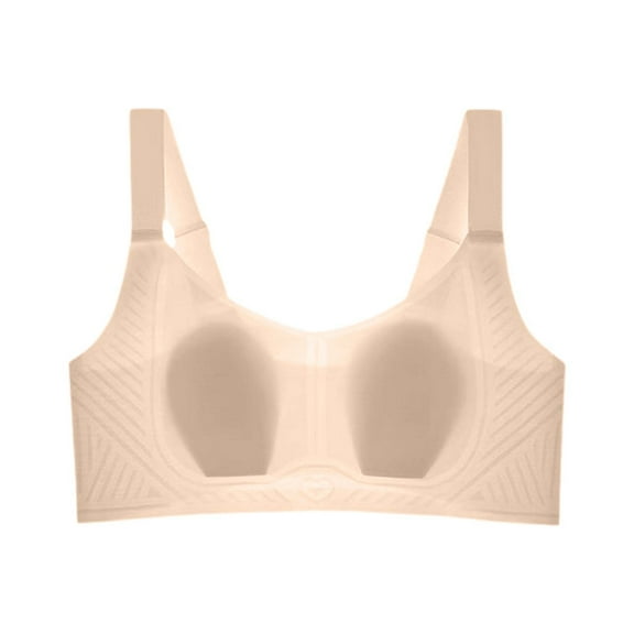 Bras for Women,Seamless Thin Rabbit Ear Bra Breathable Fabric Push Up Soft Support Minimizing Large Cup Summer Underwear,Sports Bras for Women,Beige,L