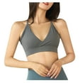 thumbnail image 1 of Bras for Women Sexy Bras for Women Pure Color Sexy Sports Bra Deep V Tight High Elastic Yoga Sports Underwear Plus Size Sports Bra High Impact Sports Bra Strapless Bra Sports Bra Pack, 1 of 6