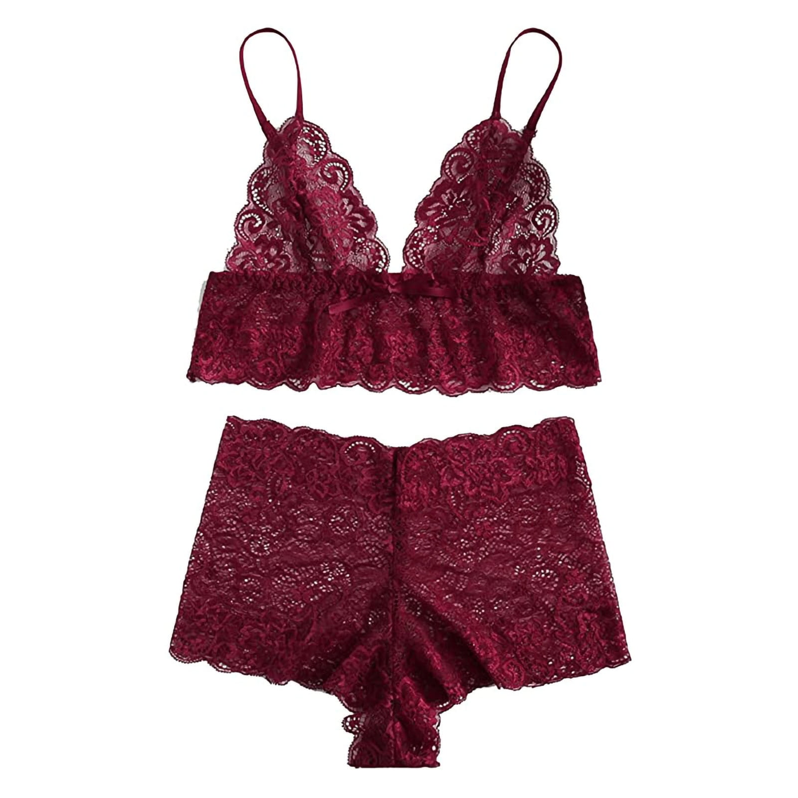 Sports Bra Bras for Women Women s Lace Cami with Short Lingerie Pajama Set 2 Piece Underwear Sleepwear Women s Lingerie Push up Bras for Women Clearance on Sales Purple L Walmart