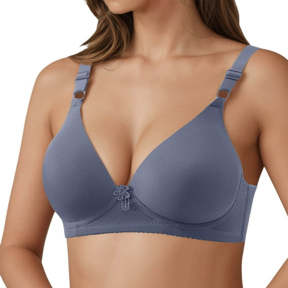 Bras for Women,Soft Breathable Wireless T-Shirt Bra For Everyday Comfort With Lightweight Support And Full Side Coverage,Sports Bras for Women,Blue,40