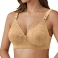 thumbnail image 1 of Bras for Women,Soft Wireless Comfort Bra Seamless Support Everyday Wear Lightweight Breathable T-Shirt Bra Wide Band For Women,Sports Bras for Women,Beige,42, 1 of 4