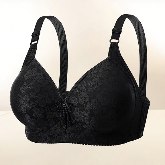 Bras for Women Supportive Wireless Push Up Bra Full Coverage Non Steel Hoop Gathered Middle Button Breastfeeding Breathable Elastic Underwear Daily Bra