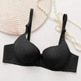 thumbnail image 1 of Bras for Women Supportive Wireless Push Up Bra Ndbuld Women's Solid Color Backless Sexy Seamless Push-Up U-Shaped Beautiful Back Underwear Everyday Bras Black M, 1 of 5