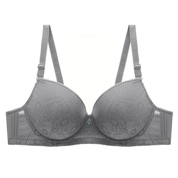 Bras for Women Supportive Wireless Push Up Bra Ndbuld Women's Solid Color Backless Sexy Seamless Push-Up U-Shaped Beautiful Back Underwear Everyday Bras Silver XXXXXL
