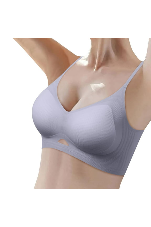 Bras for Women,Thin Seamless Vest Soft Support Large Chest Small Half Fixed Cup Breathable Bra Comfort and Versatile Wear,Sports Bras for Women,Blue,S