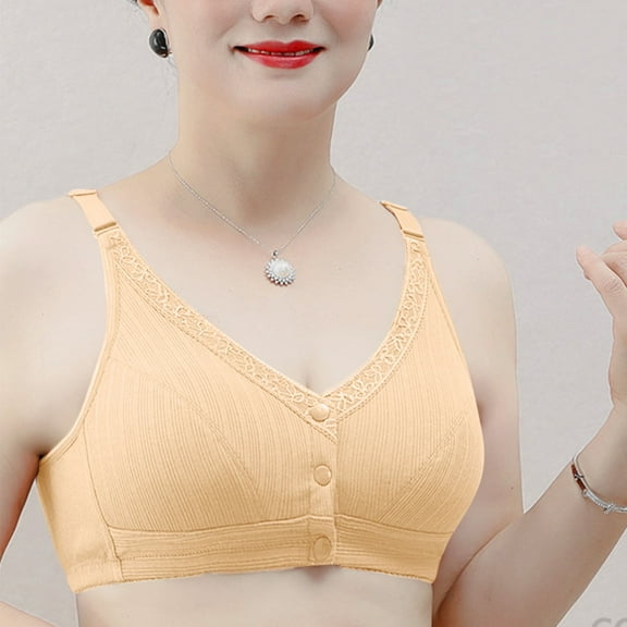 Bras for Women No Underwire Supportive Women's Solid Color Backless Sexy Seamless Push-Up U-Shaped Beautiful Back Underwear Everyday Bras Beige Xl