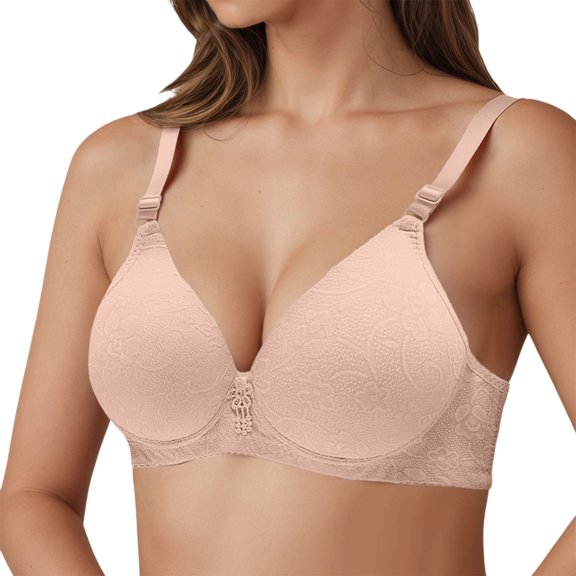 Bras for Women,Wirefree Soft Support Bra Full Coverage Lightweight Comfort Wide Straps Non Padded Design For Everyday Wear,Sports Bras for Women,Pink,38
