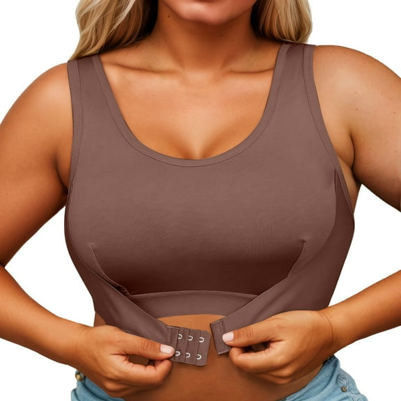 Bras for Women,Wireless Front Closure Bra for Women Plus Size Adjustable Support Seamless Everyday Comfort Sports Wear with Back Design,Sports Bras for Women,Dark Purple,3XL