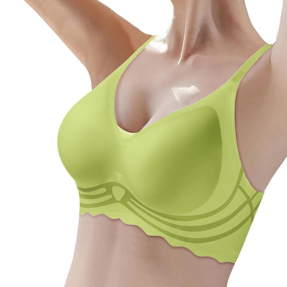 Bras for Women,Wireless Support Bra for Women Seamless Full Coverage Comfort Push Up Lifting Bralette Smooth T Shirt Everyday Brassiere,Sports Bras for Women,Green,36