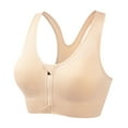 thumbnail image 1 of Bras for Women Women's Front Zip Sports Bra High Workout Yoga Running Top Breathable Supportive Seamless Comfort Fitness Activewear Sports Bras for Women,Beige,S, 1 of 4