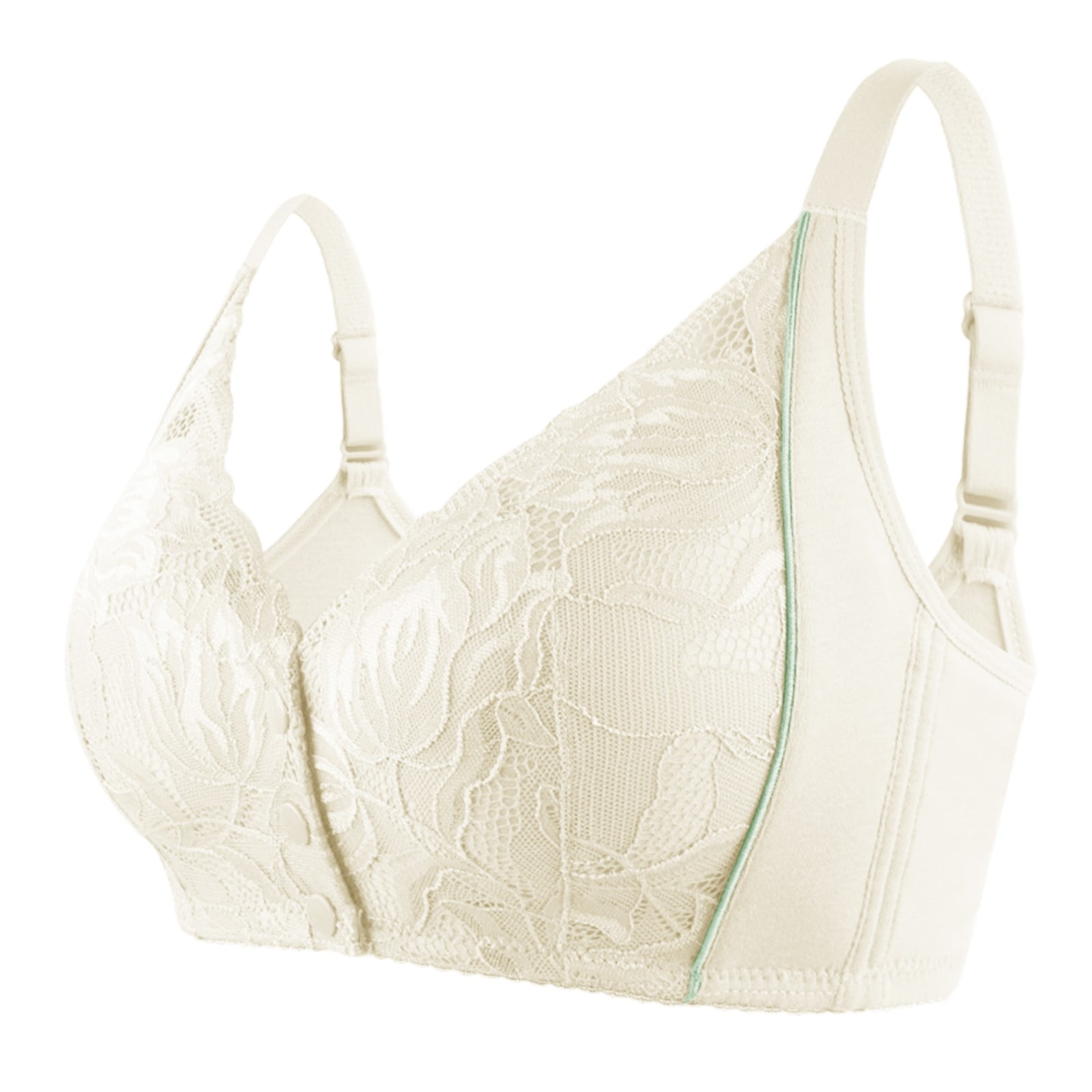 Bras for Women,Women's Gold Edged Lace Front Buckle Shaped Cup with