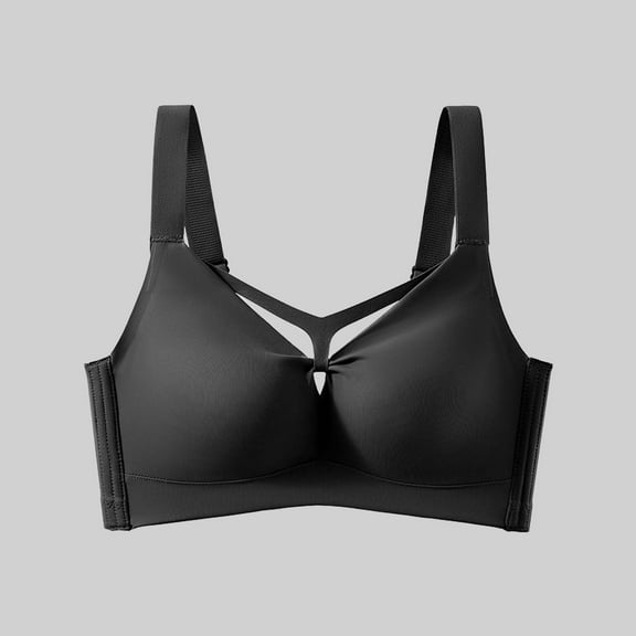Bras for Women, Women's High Support Full Coverage Racerback Sports Bra Fashion Women's Solid Color Lifting Gathering Folding Sagging Bra Lingerie For Women Daily Bra High Impact Workout