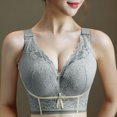 thumbnail image 1 of Bras for Women Womens Bras Compression Bra Wirefree Bra Stretchable Straps Bra Ndbuld Women's Comfortable Breast Casual Bra Underwear Sexy Lace Large Size Up to 35% off,Gray,42D, 1 of 5