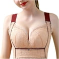 thumbnail image 1 of Bras for Women Womens Bras Compression Bra Wirefree Bra Stretchable Straps Bra Ndbuld Women's Comfortable Breast Casual Bra Underwear Sexy Lace Large Size ,Beige,38D, 1 of 5