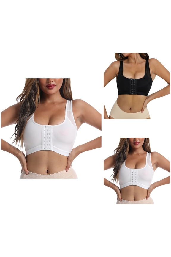 Bras for Women Workout Bra Adjustable Front Closure Post-Surgery Compression Bra for Women Wirefree Mastectomy Shapewear Tank Top with Adjustable Straps