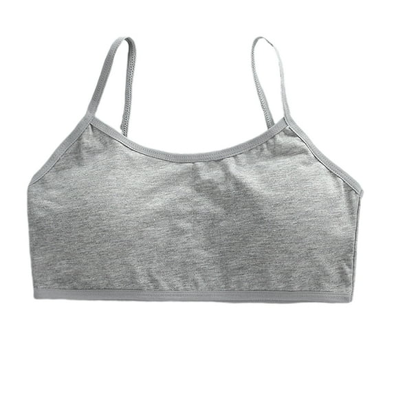 Bras for Girls Training Cotton Bras Wireless Light Padded Sports Bra for 8-18 Years Girls, 1/5 Pack