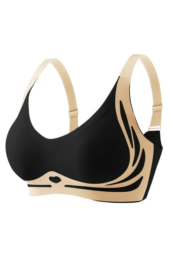 Bras for Older Women! Comdrip Fitting Bra Wireless Bra Bra Fitting Anti Sagging Everyday Bras No Wire Bras for Women Black L