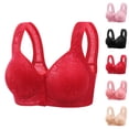 thumbnail image 1 of Bras for Older Women Front Closure Lace Wide Strap Comfortable Wireless Bralettes Everyday Bra, 1 of 3