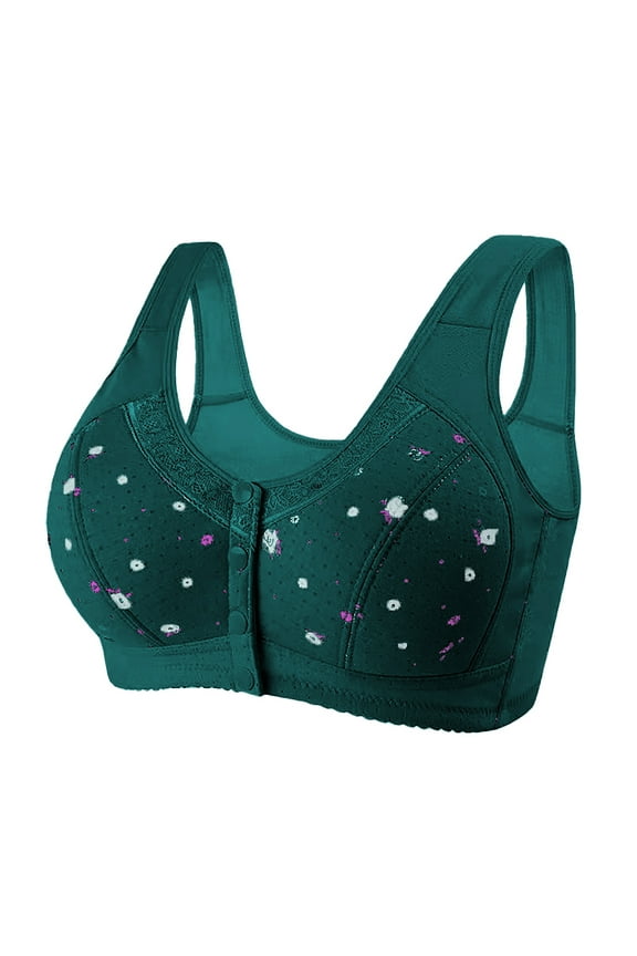 Bras for Older Women Front Closure Support, Plus Size Bras for Women, Padded Bra, Everyday Underwear Basic Sleeping Bra, Large Cup