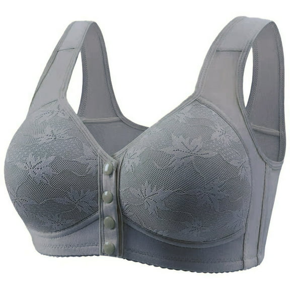Bras for Older Women Front Closure Support, Plus Size Bras for Women, Padded Bra, Everyday Underwear Basic Sleeping Bra, Large Cup