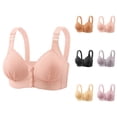 thumbnail image 1 of Bras for Older Women Front Closure Wide Strap Racerback Push Up Anti Sagging Wireless Bralettes Everyday Bra, 1 of 3