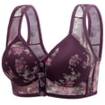 thumbnail image 1 of Bras for Older Women Push up Breathable Front Closure Daisy Bras Full Support No Underwire Plus Size Everyday Bra, 1 of 5