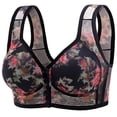 thumbnail image 1 of Bras for Older Women Push up Breathable Front Closure Daisy Bras Full Support No Underwire Plus Size Everyday Bra, 1 of 2