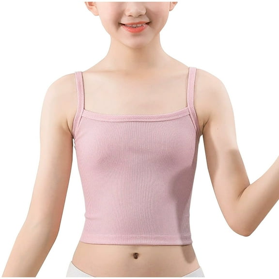 Bras for Teen Girls' Cropped Cami Tops Slim Fitting Tank Underwear Bra Teen Strapless Bras for Girls L